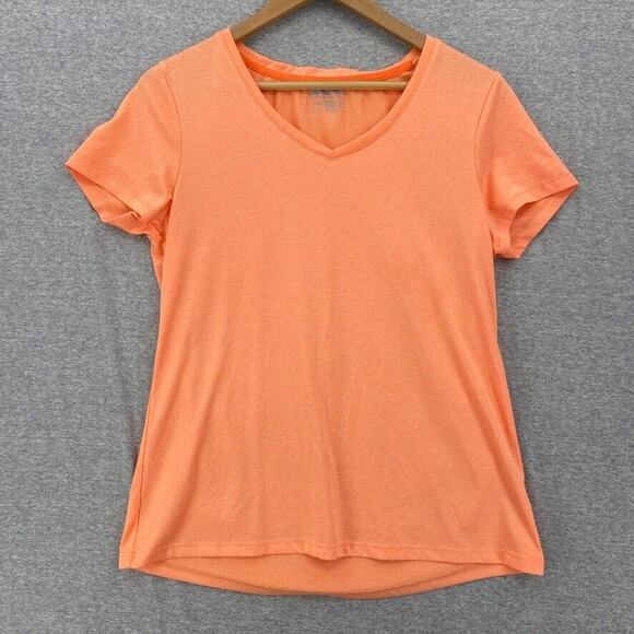 Layer 8 Shirt Womens Large Orange Short Sleeve Performance Qwick Dri Tee - Picture 1 of 10